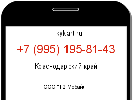 Информация о номере телефона +7 (995) 195-81-43: регион, оператор