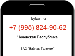Информация о номере телефона +7 (995) 824-90-62: регион, оператор