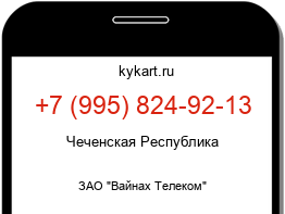 Информация о номере телефона +7 (995) 824-92-13: регион, оператор