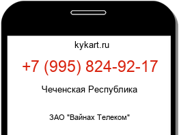 Информация о номере телефона +7 (995) 824-92-17: регион, оператор