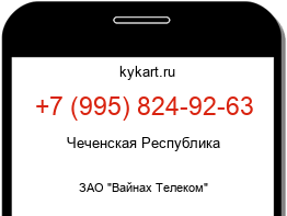 Информация о номере телефона +7 (995) 824-92-63: регион, оператор