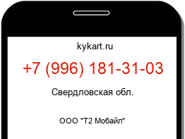 Информация о номере телефона +7 (996) 181-31-03: регион, оператор