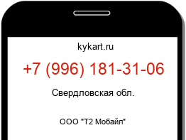 Информация о номере телефона +7 (996) 181-31-06: регион, оператор