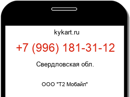 Информация о номере телефона +7 (996) 181-31-12: регион, оператор