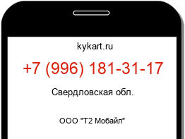 Информация о номере телефона +7 (996) 181-31-17: регион, оператор