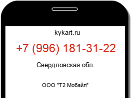 Информация о номере телефона +7 (996) 181-31-22: регион, оператор
