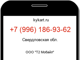 Информация о номере телефона +7 (996) 186-93-62: регион, оператор