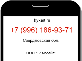 Информация о номере телефона +7 (996) 186-93-71: регион, оператор
