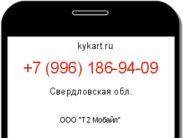 Информация о номере телефона +7 (996) 186-94-09: регион, оператор