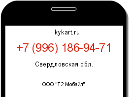 Информация о номере телефона +7 (996) 186-94-71: регион, оператор