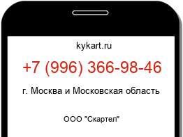 Информация о номере телефона +7 (996) 366-98-46: регион, оператор
