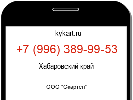 Информация о номере телефона +7 (996) 389-99-53: регион, оператор
