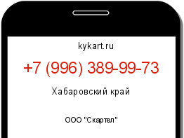 Информация о номере телефона +7 (996) 389-99-73: регион, оператор
