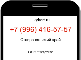 Информация о номере телефона +7 (996) 416-57-57: регион, оператор