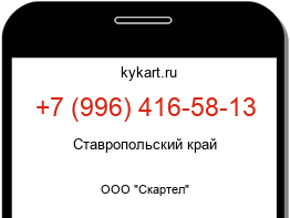 Информация о номере телефона +7 (996) 416-58-13: регион, оператор
