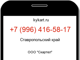Информация о номере телефона +7 (996) 416-58-17: регион, оператор