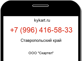 Информация о номере телефона +7 (996) 416-58-33: регион, оператор