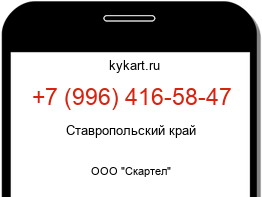 Информация о номере телефона +7 (996) 416-58-47: регион, оператор