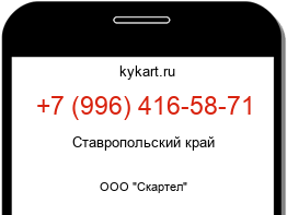 Информация о номере телефона +7 (996) 416-58-71: регион, оператор