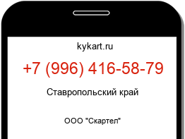 Информация о номере телефона +7 (996) 416-58-79: регион, оператор