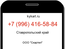 Информация о номере телефона +7 (996) 416-58-84: регион, оператор