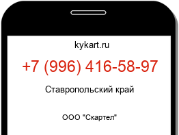 Информация о номере телефона +7 (996) 416-58-97: регион, оператор