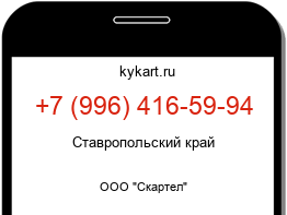 Информация о номере телефона +7 (996) 416-59-94: регион, оператор