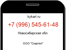 Информация о номере телефона +7 (996) 545-61-48: регион, оператор
