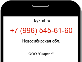 Информация о номере телефона +7 (996) 545-61-60: регион, оператор