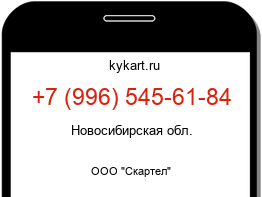 Информация о номере телефона +7 (996) 545-61-84: регион, оператор