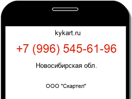 Информация о номере телефона +7 (996) 545-61-96: регион, оператор