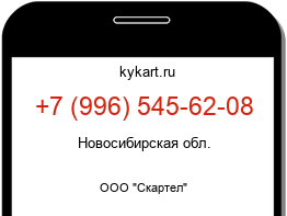 Информация о номере телефона +7 (996) 545-62-08: регион, оператор
