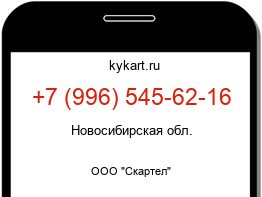 Информация о номере телефона +7 (996) 545-62-16: регион, оператор
