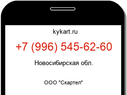 Информация о номере телефона +7 (996) 545-62-60: регион, оператор