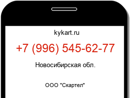 Информация о номере телефона +7 (996) 545-62-77: регион, оператор