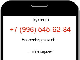 Информация о номере телефона +7 (996) 545-62-84: регион, оператор