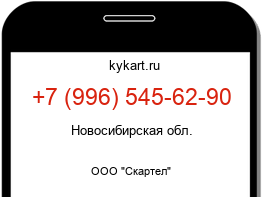 Информация о номере телефона +7 (996) 545-62-90: регион, оператор