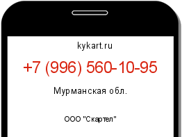 Информация о номере телефона +7 (996) 560-10-95: регион, оператор