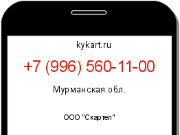 Информация о номере телефона +7 (996) 560-11-00: регион, оператор