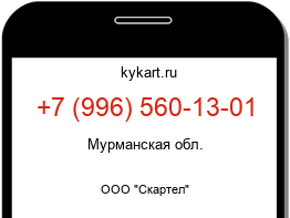 Информация о номере телефона +7 (996) 560-13-01: регион, оператор