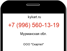 Информация о номере телефона +7 (996) 560-13-19: регион, оператор
