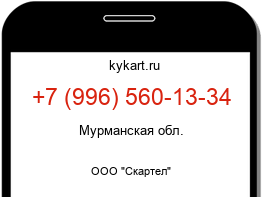 Информация о номере телефона +7 (996) 560-13-34: регион, оператор