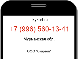 Информация о номере телефона +7 (996) 560-13-41: регион, оператор