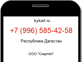 Информация о номере телефона +7 (996) 585-42-58: регион, оператор
