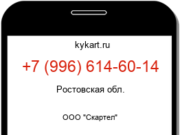 Информация о номере телефона +7 (996) 614-60-14: регион, оператор
