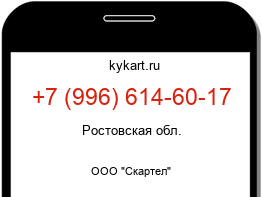 Информация о номере телефона +7 (996) 614-60-17: регион, оператор