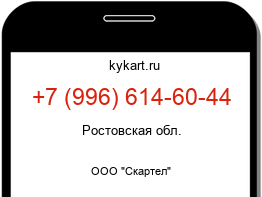 Информация о номере телефона +7 (996) 614-60-44: регион, оператор