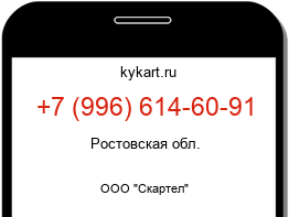 Информация о номере телефона +7 (996) 614-60-91: регион, оператор