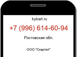 Информация о номере телефона +7 (996) 614-60-94: регион, оператор