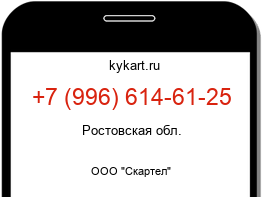 Информация о номере телефона +7 (996) 614-61-25: регион, оператор